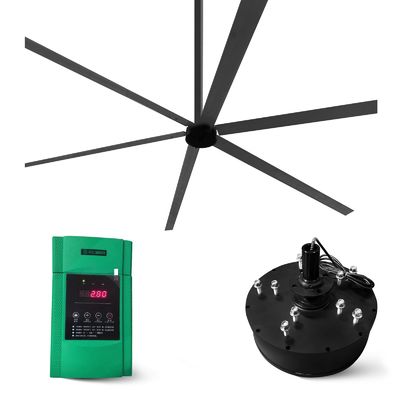 Мастерская 20ft 12ft PMSM Motor 6 Blade Ceiling HVLS Fan Motor с длиной вентилятора 6,1-7,3M