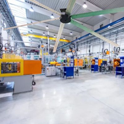 Уровень шума 40 дБ 6 м 20 футов 6 лезвиев HVLS вентиляторы Промышленный большой потолочный вентилятор с двигателем охлаждающего вентилятора