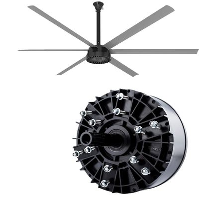 HVLS постоянный двигатель большой черный 220v 380v 1500w большой охлаждающий потолок промышленный вентилятор от AMCLING